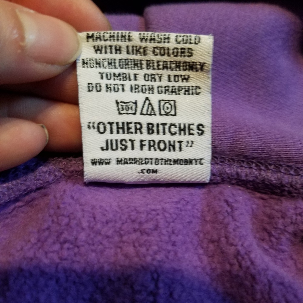 Married to the Mob purple & yellow hoodie jacket - Picture 5 of 6